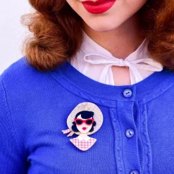 Erstwilder Picnic Portrait Brooch^ Brooches