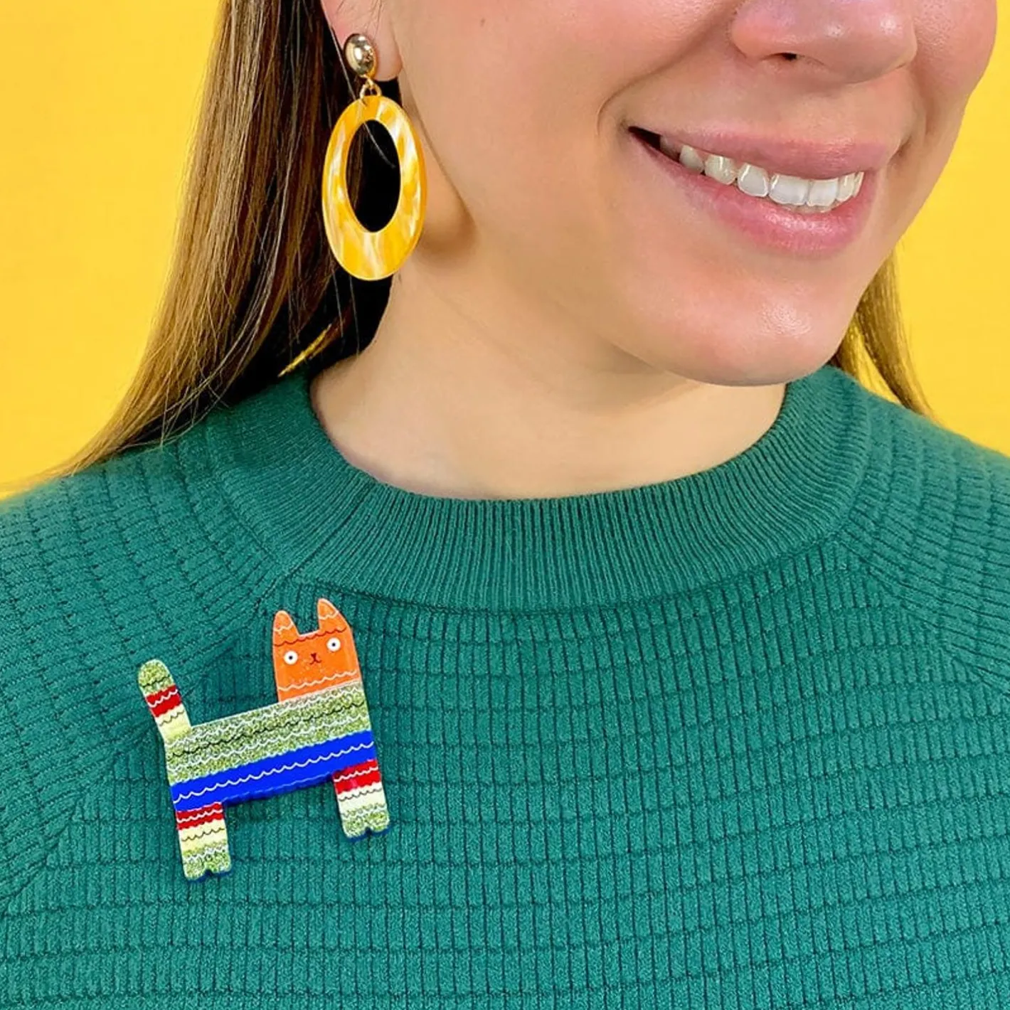 Erstwilder Pinata Cat Brooch^ Brooches