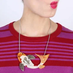 Erstwilder Playing Koi Necklace^ Necklaces
