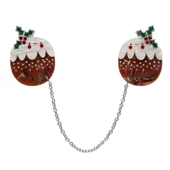 Erstwilder Plum Puddie Cardigan Clips^ Brooches