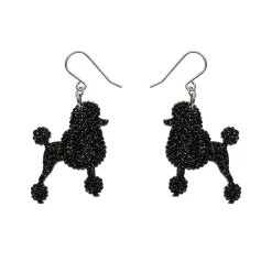 Erstwilder Poodle Glitter Hook Drop Earrings - Black^ Essential Earrings