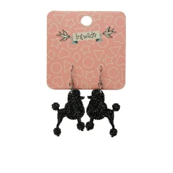 Erstwilder Poodle Glitter Hook Drop Earrings - Black^ Essential Earrings