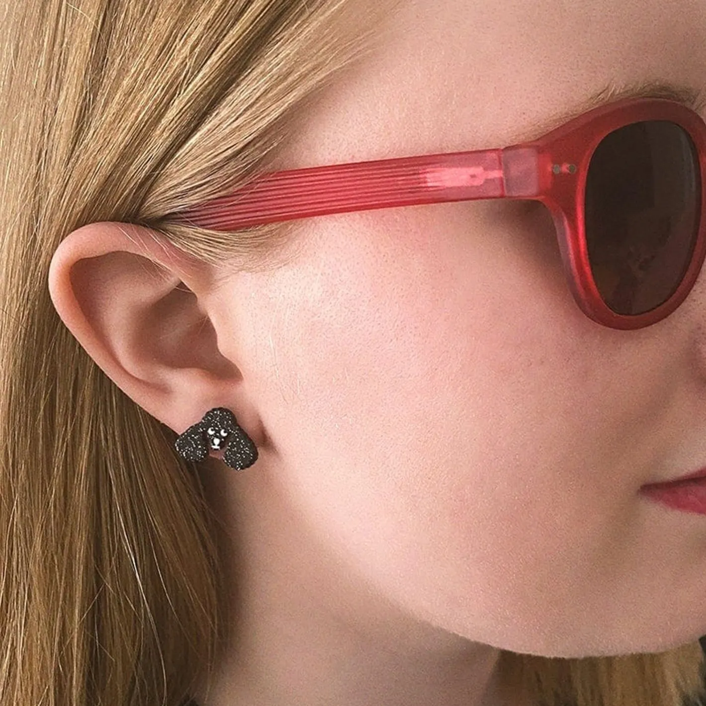Erstwilder Poodle Glitter Stud Earrings - Black^ Essential Earrings