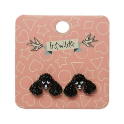 Erstwilder Poodle Glitter Stud Earrings - Black^ Essential Earrings