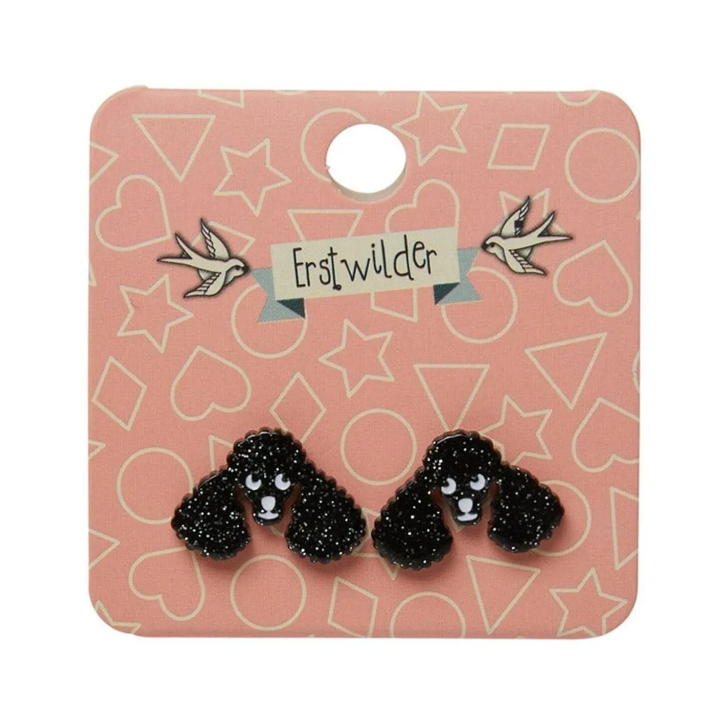 Erstwilder Poodle Glitter Stud Earrings - Black^ Essential Earrings