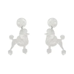 Erstwilder Poodle Ripple Post Drop Earrings - White^ Essential Earrings