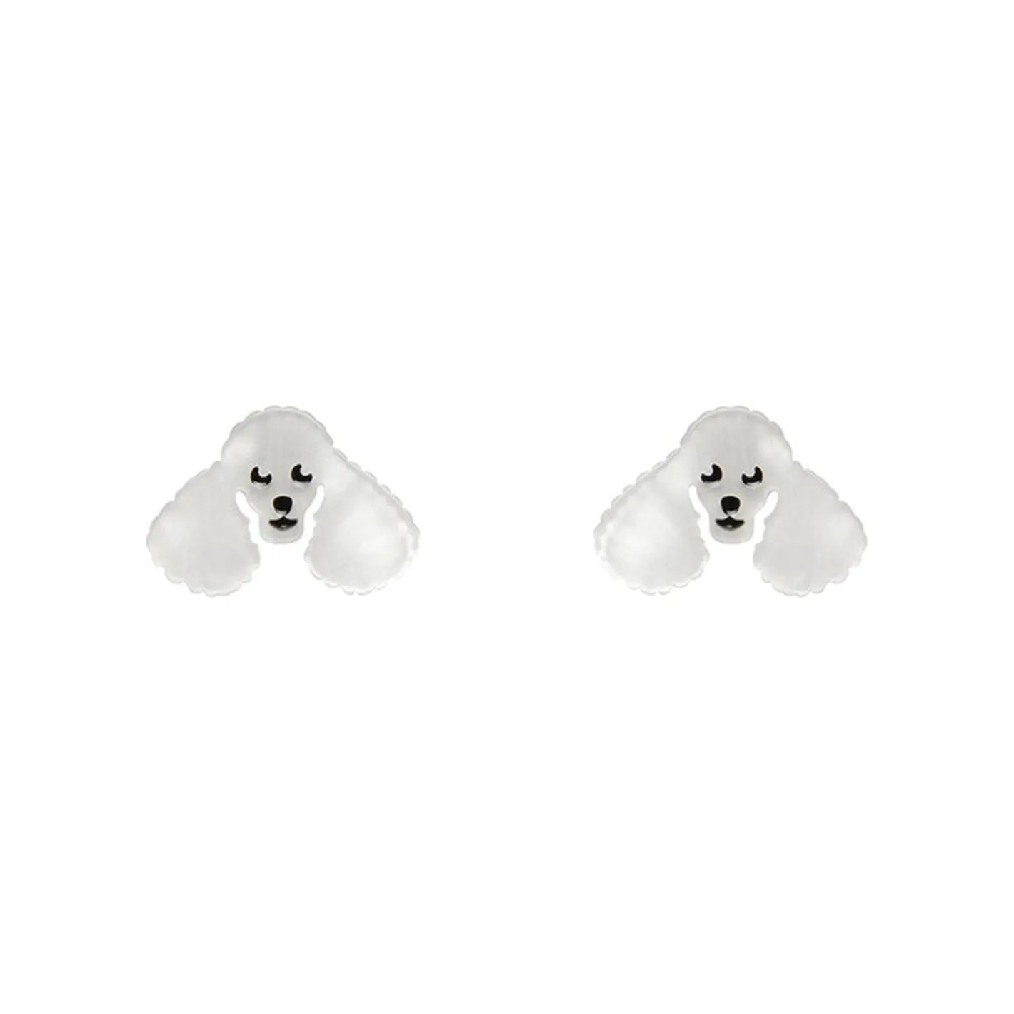 Erstwilder Poodle Ripple Stud Earrings - White^ Essential Earrings