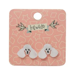 Erstwilder Poodle Ripple Stud Earrings - White^ Essential Earrings