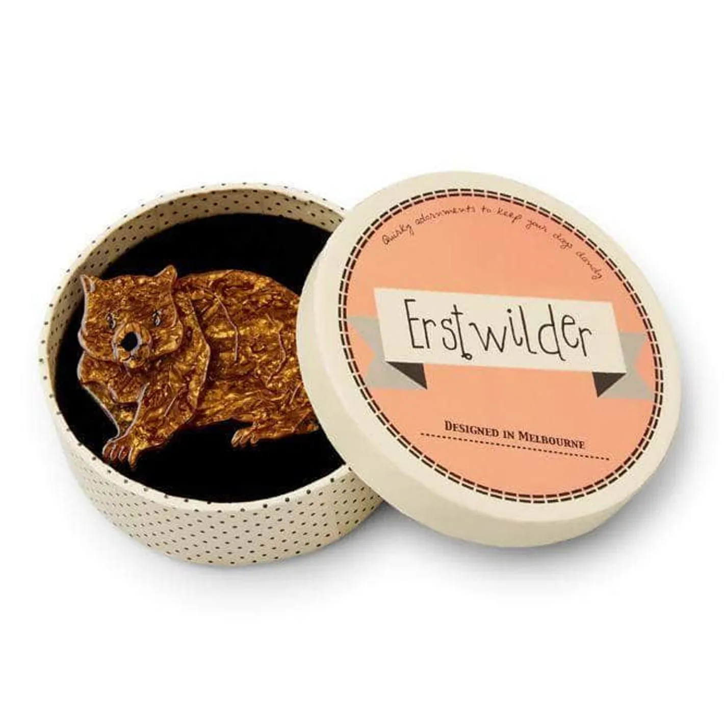 Erstwilder Pot-Belly Patrick Wombat Brooch^ Brooches