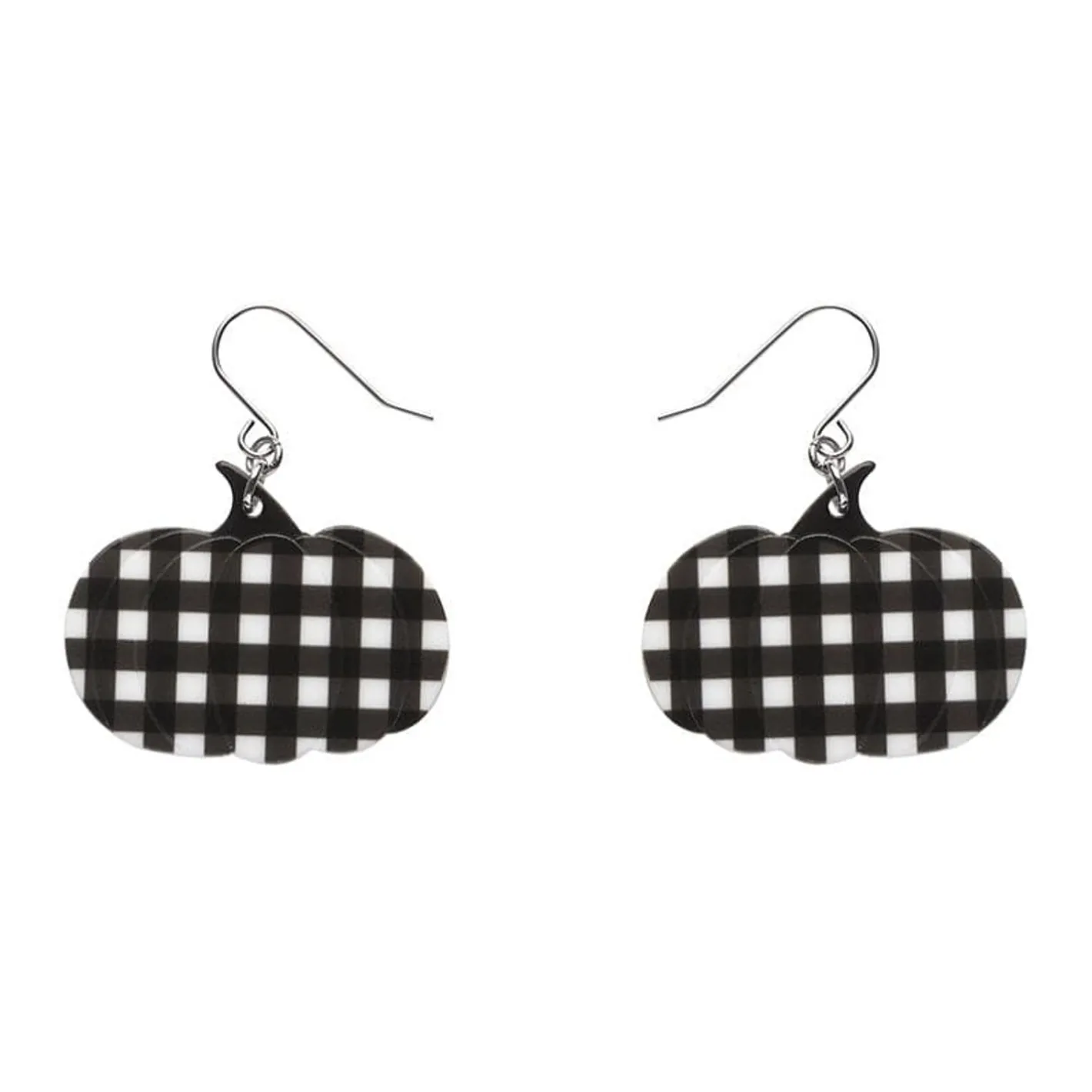 Erstwilder Pumpkin Gingham Drop Earrings - Black^ Essential Earrings