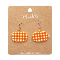 Erstwilder Pumpkin Gingham Drop Earrings - Orange^ Essential Earrings