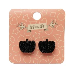 Erstwilder Pumpkin Glitter Resin Stud Earrings - Black^ Essential Earrings