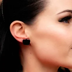 Erstwilder Pumpkin Glitter Resin Stud Earrings - Black^ Essential Earrings