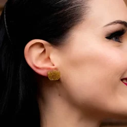 Erstwilder Pumpkin Glitter Resin Stud Earrings - Gold^ Essential Earrings