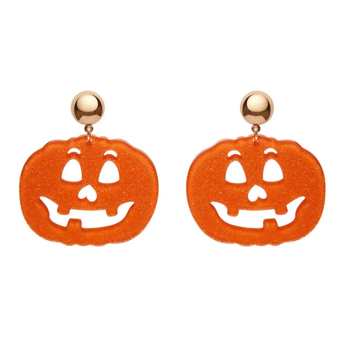 Erstwilder Pumpkin Glitter Statement Earrings - Orange^ Essential Earrings