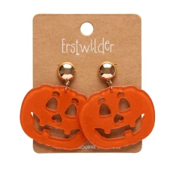 Erstwilder Pumpkin Glitter Statement Earrings - Orange^ Essential Earrings
