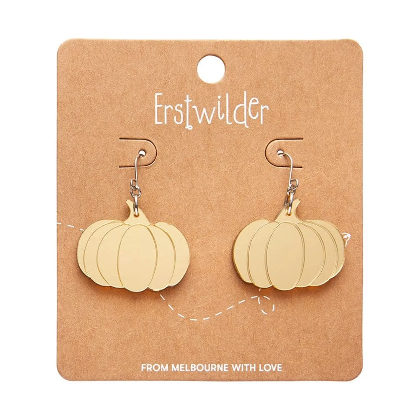 Erstwilder Pumpkin Mirror Drop Earrings - Gold^ Essential Earrings