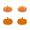 Erstwilder Pumpkin Patch Stud Earrings Set - Orange & Orange Gingham^ Essential Earrings