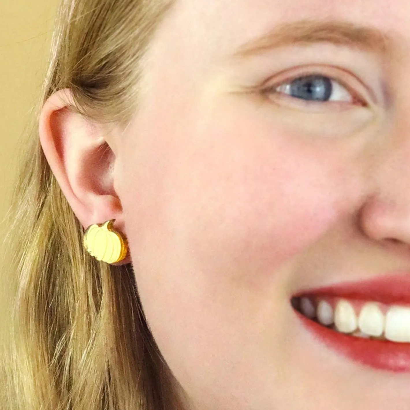 Erstwilder Pumpkin Patch Stud Earrings Set - Gold & Black Gingham^ Essential Earrings