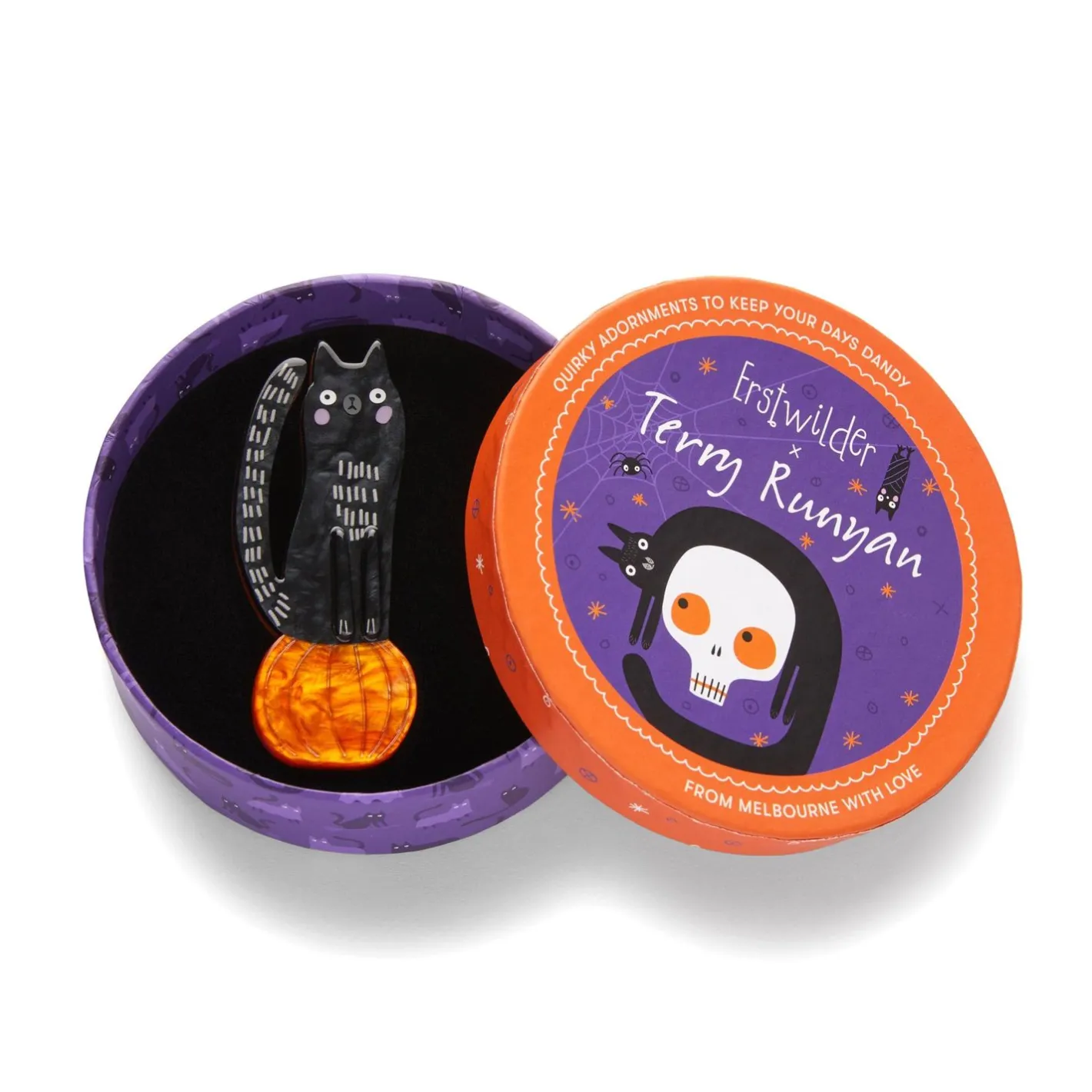 Erstwilder Pumpkin Time Kitty Brooch^ Brooches