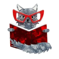 Erstwilder Puss In Books Brooch^ Brooches