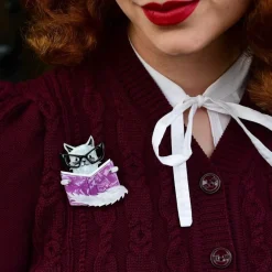 Erstwilder Puss In Books Brooch^ Brooches