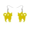 Erstwilder Pussy Cat Bubble Resin Drop Earrings - Yellow^ Essential Earrings