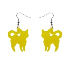 Erstwilder Pussy Cat Bubble Resin Drop Earrings - Yellow^ Essential Earrings