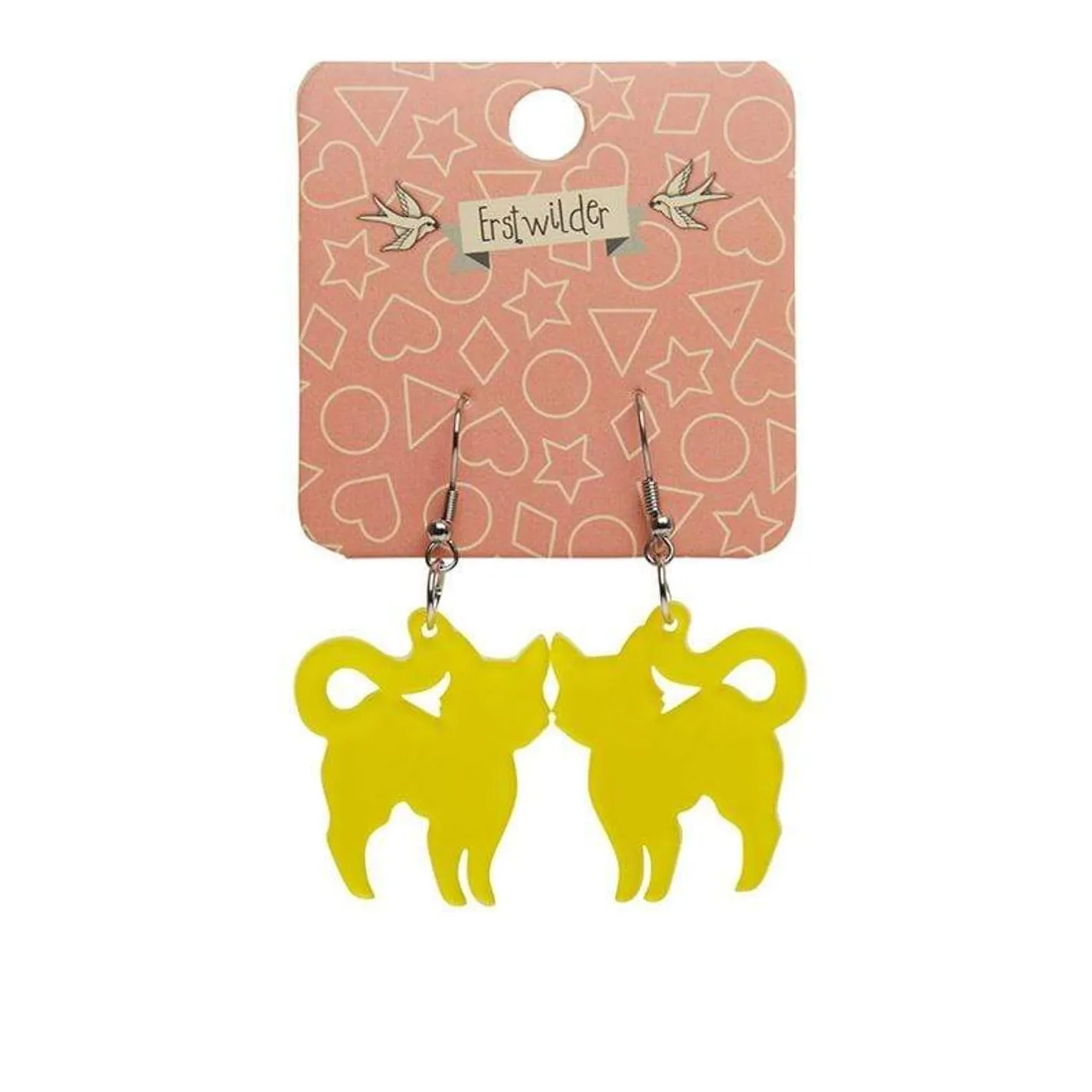 Erstwilder Pussy Cat Bubble Resin Drop Earrings - Yellow^ Essential Earrings