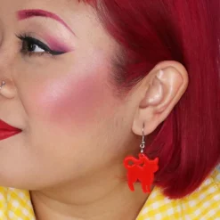 Erstwilder Pussy Cat Bubble Resin Drop Earrings - Red^ Essential Earrings