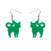 Erstwilder Pussy Cat Bubble Resin Drop Earrings - Green^ Essential Earrings