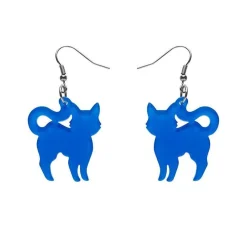 Erstwilder Pussy Cat Bubble Resin Drop Earrings - Blue^ Essential Earrings