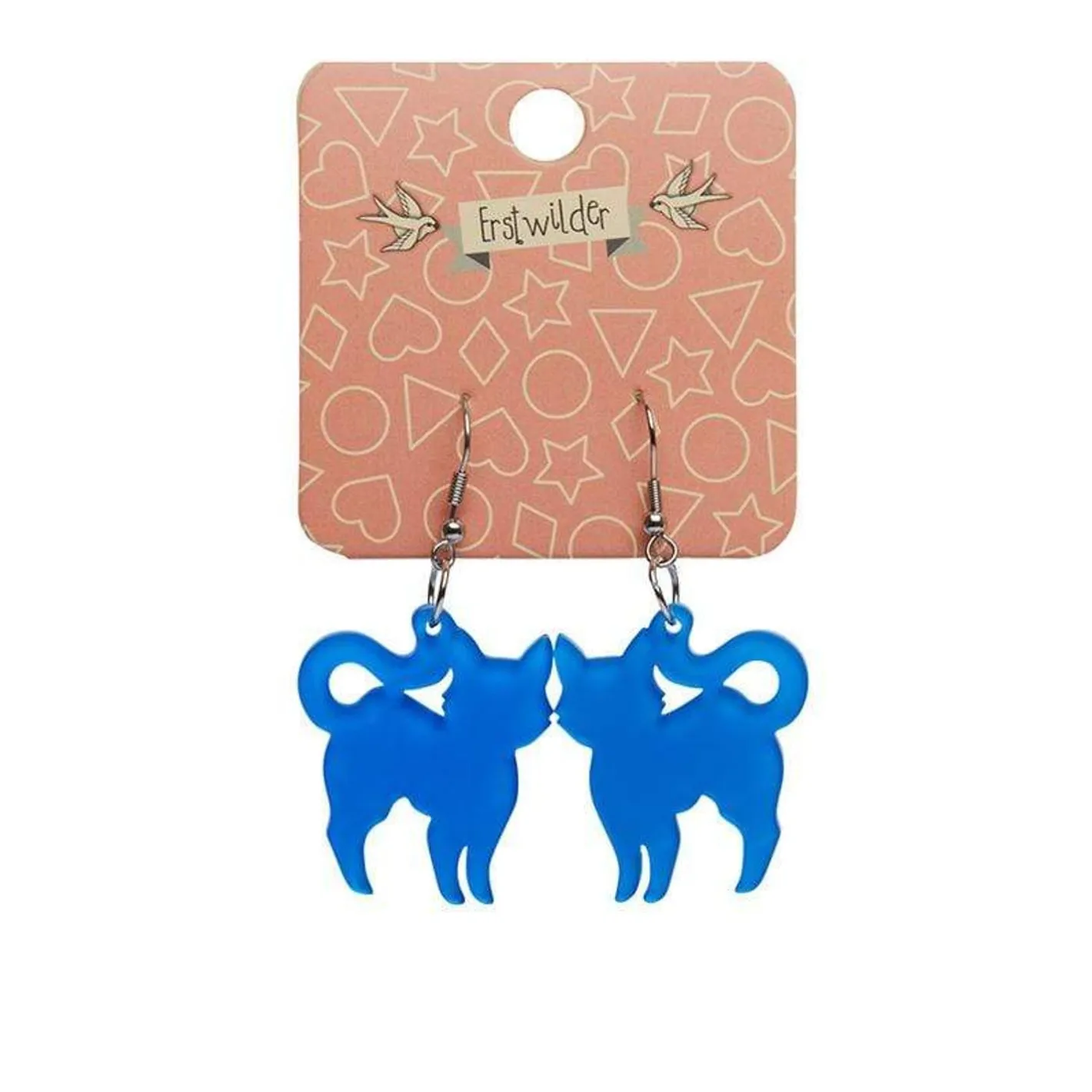 Erstwilder Pussy Cat Bubble Resin Drop Earrings - Blue^ Essential Earrings