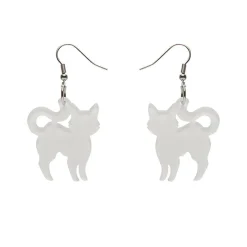 Erstwilder Pussy Cat Bubble Resin Drop Earrings - White^ Essential Earrings