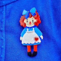 Erstwilder Raggedy Annie Doll Brooch^ Brooches