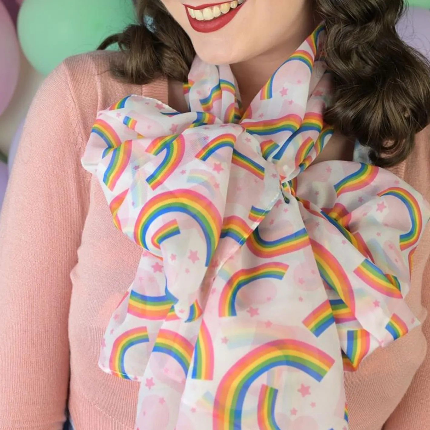 Erstwilder Rainbow Heart Large Neck Scarf^ Scarves