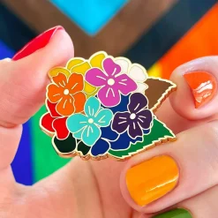Erstwilder Rainbow Heartfelt Hydrangea Enamel Pin^ Enamel Pins