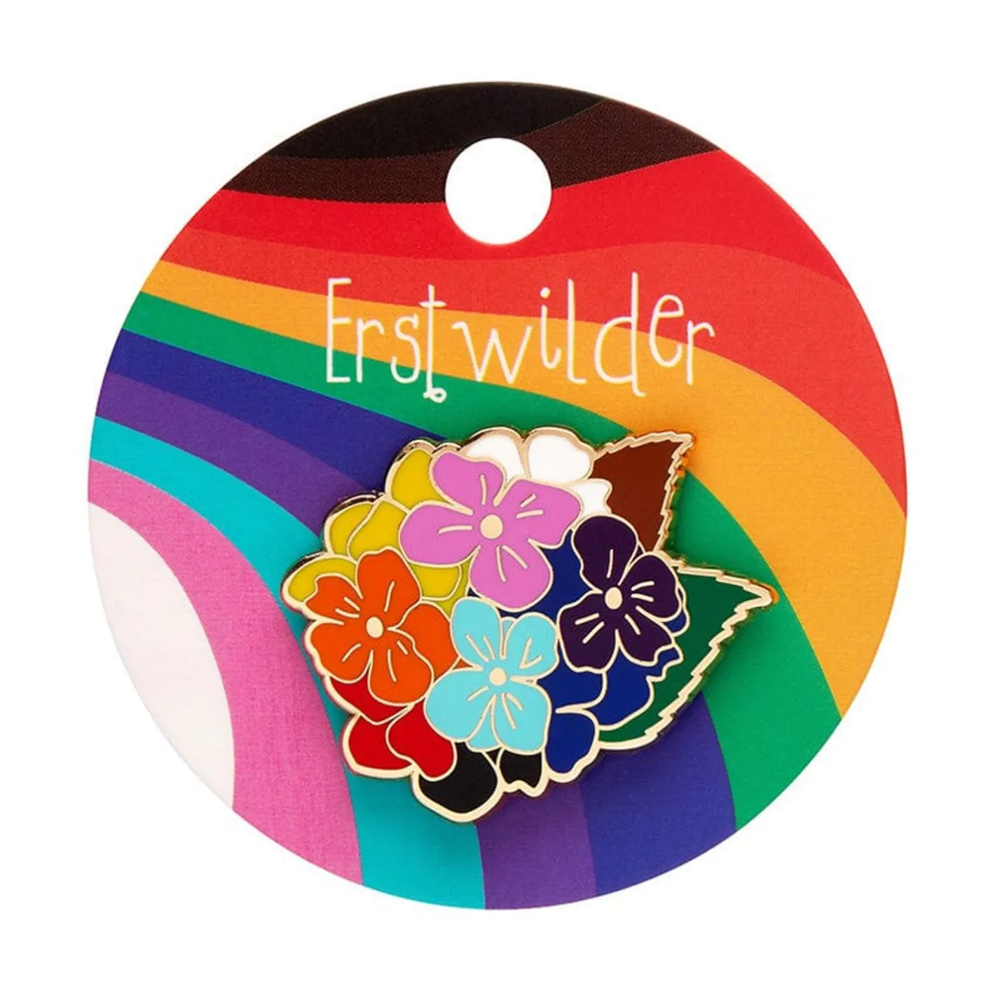 Erstwilder Rainbow Heartfelt Hydrangea Enamel Pin^ Enamel Pins