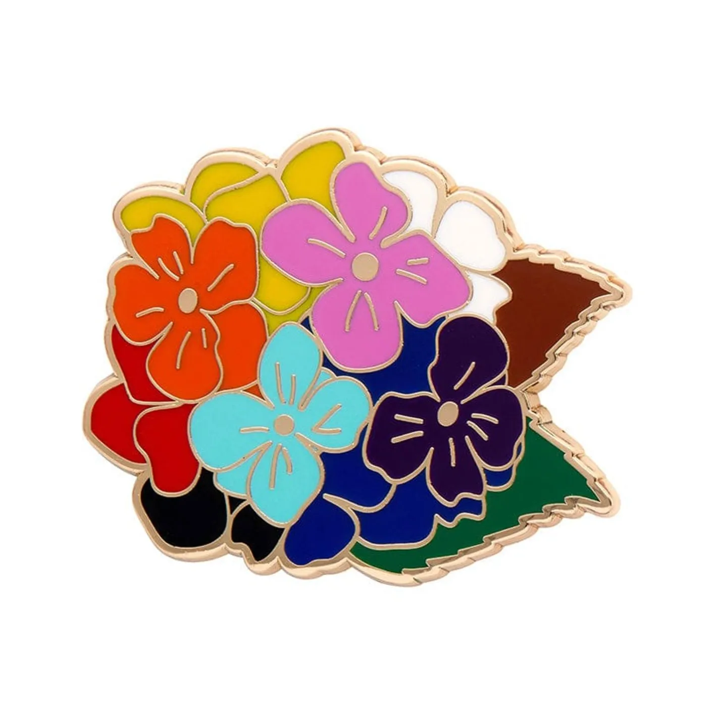 Erstwilder Rainbow Heartfelt Hydrangea Enamel Pin^ Enamel Pins
