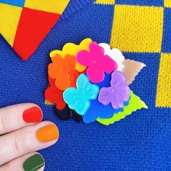 Erstwilder Rainbow Heartfelt Hydrangea Brooch^ Brooches