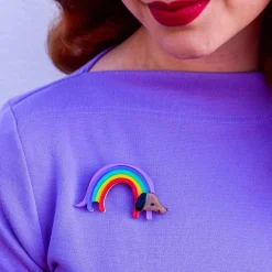 Erstwilder Rainbow Ruff Brooch^ Brooches