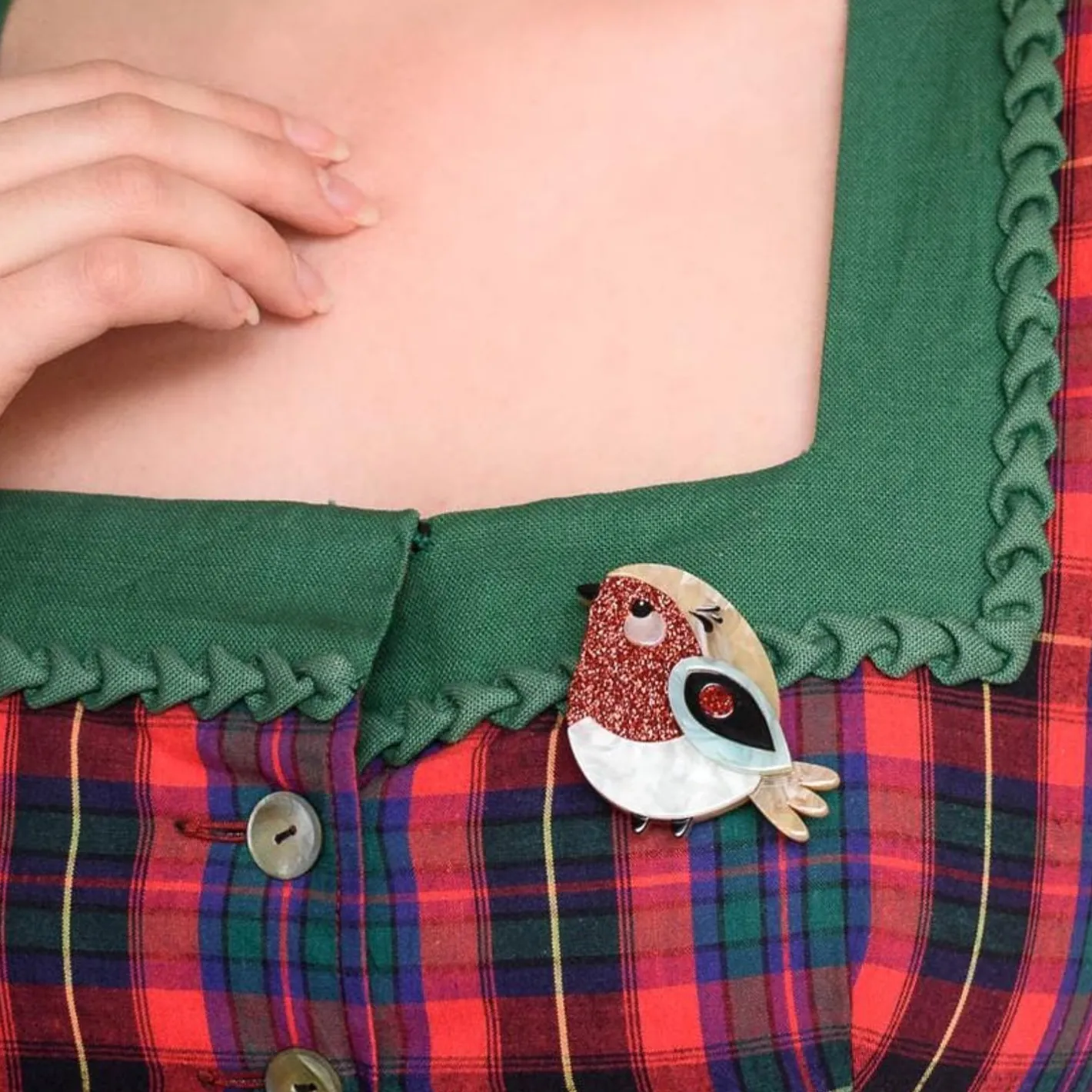 Erstwilder Red Robbin Brooch^ Brooches