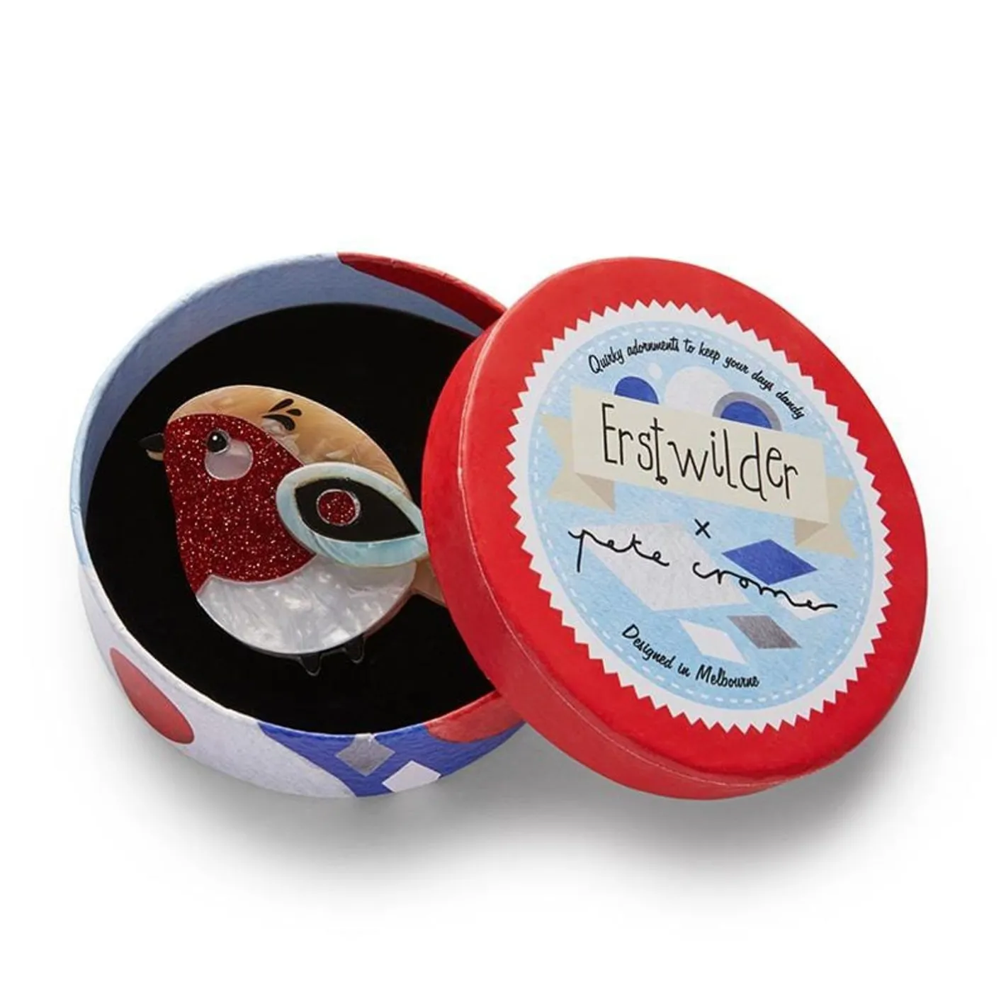 Erstwilder Red Robbin Brooch^ Brooches