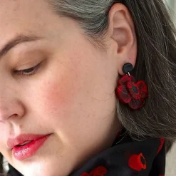 Erstwilder Remembrance Poppy Drop Earrings^ Earrings