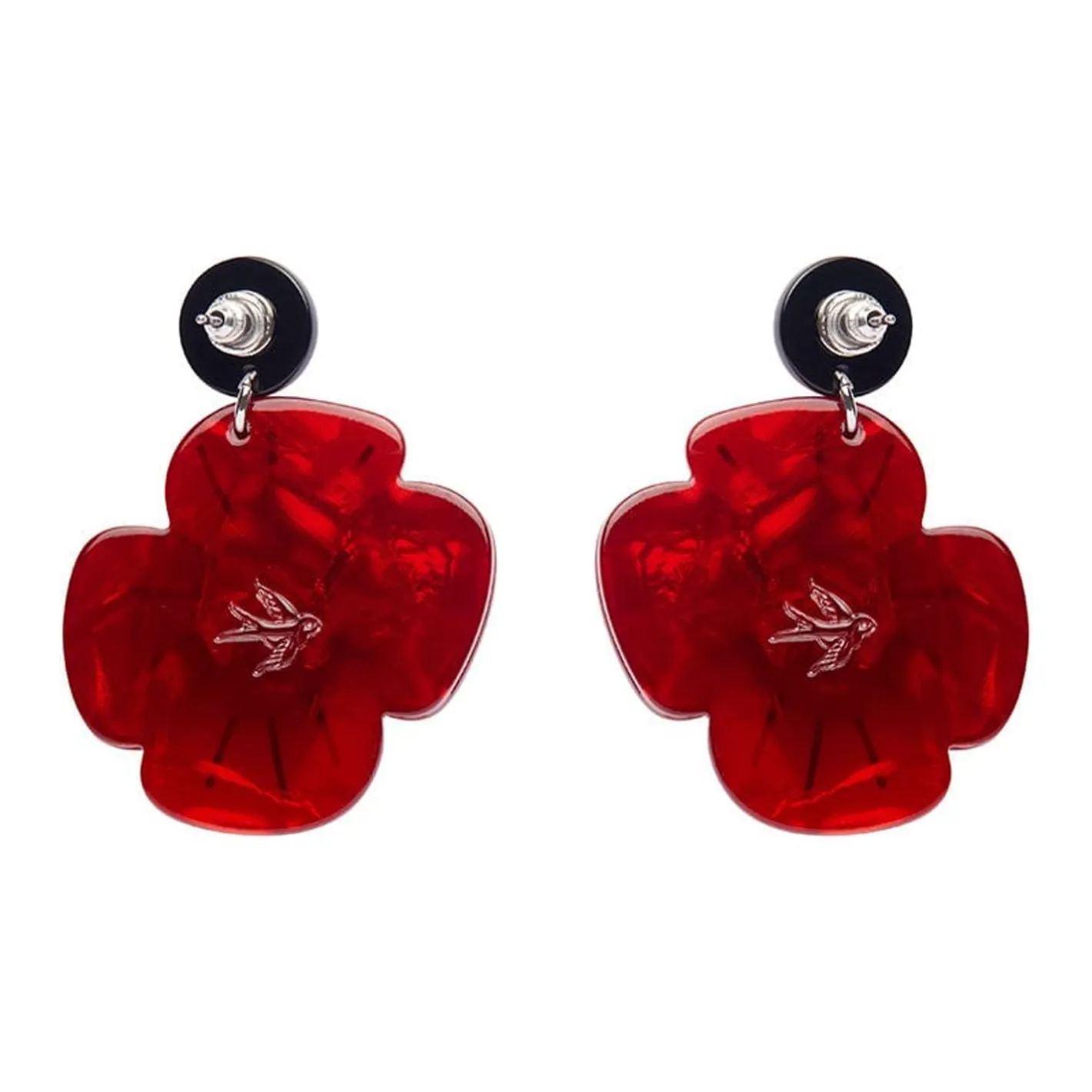 Erstwilder Remembrance Poppy Drop Earrings^ Earrings