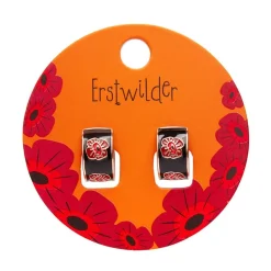 Erstwilder Remembrance Poppy Enamel Huggie Earrings^ Enamel Earrings