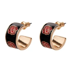 Erstwilder Remembrance Poppy Enamel Huggie Earrings^ Enamel Earrings