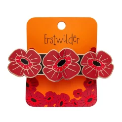 Erstwilder Remembrance Poppy Enamel Hair Barrette^ Hair Clips & Claws