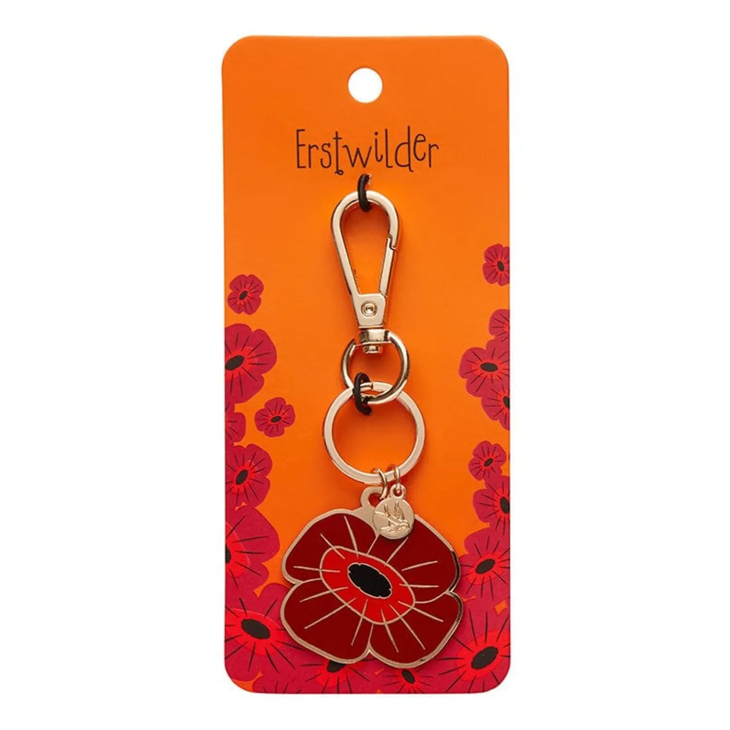 Erstwilder Remembrance Poppy Enamel Key Ring^ Enamel Key Rings