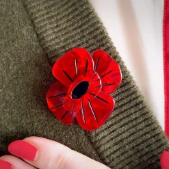 Erstwilder Remembrance Poppy Mini Brooch^ Brooches